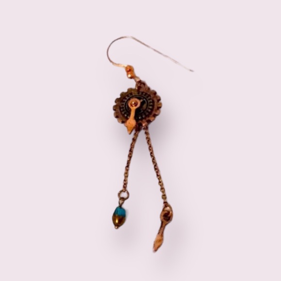 Artisan Copper Steampunk Eclectic Earrings - Picture 3 of 11